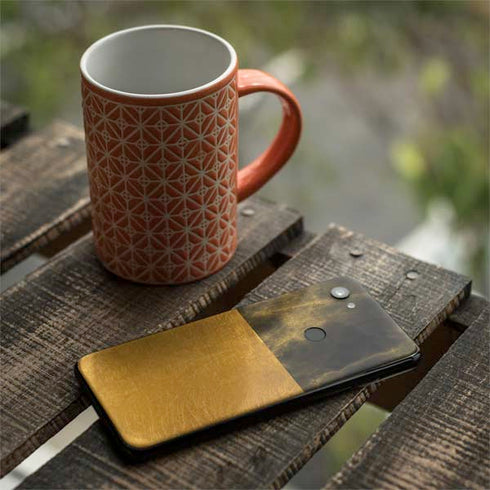 Black and Gold Split Marble Google Pixel 3a Skin
